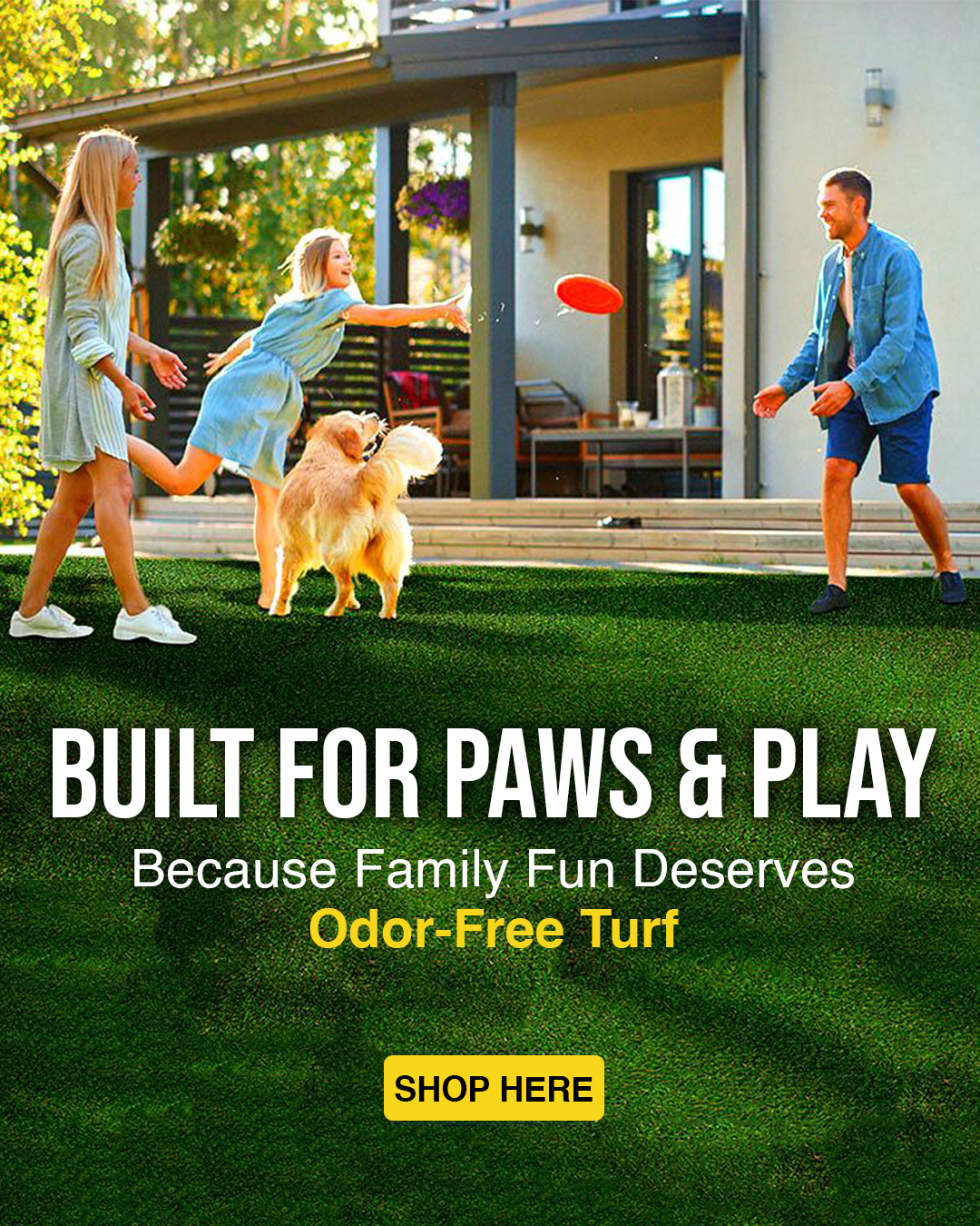 Family Playing on artificial turf